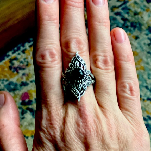 💎🔥Sivana 100% GENUINE BLACK RAW ONYX STERLING SILVER! Discontinued!! A GEM!!!! - Picture 7 of 16